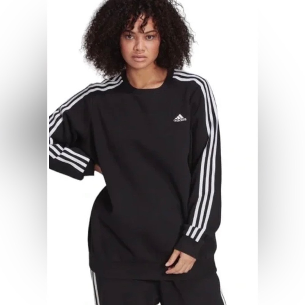 Adidas essentials 3-Stripes Fleece Sweatshirt Size Medium 12-14 sweater top gym